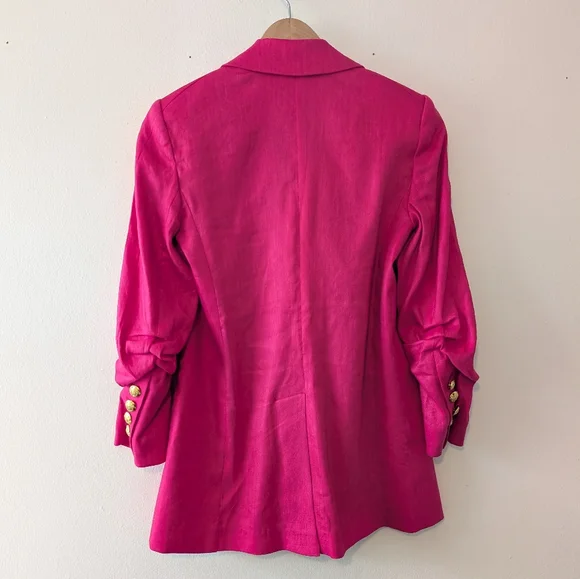Veronica Beard Hirsh Pink Linen Dickey Jacket Blazer Size 00 - Picture 7 of 12